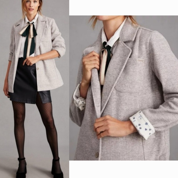 Pilcro Jackets & Blazers - NWOT PILCRO Anthropologie Oversized Academia Blazer Jacket Stripe Beige‎ Small